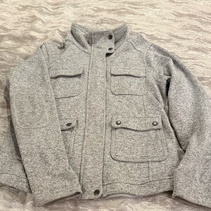 Patagonia Women’s Heather Gray Pocket Front Sweater Jacket (large)